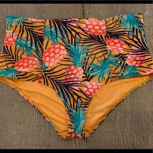 Aerie Hi Rise Pineapple Swim Bottoms